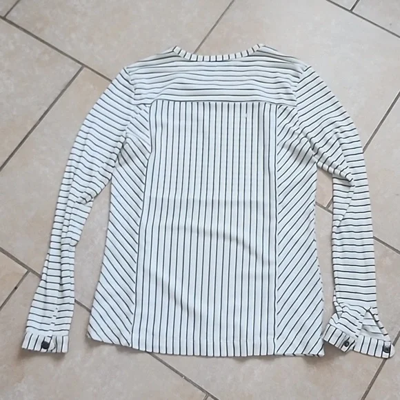 Derek Lam Black and Cream Striped Top - Picture 10 of 10